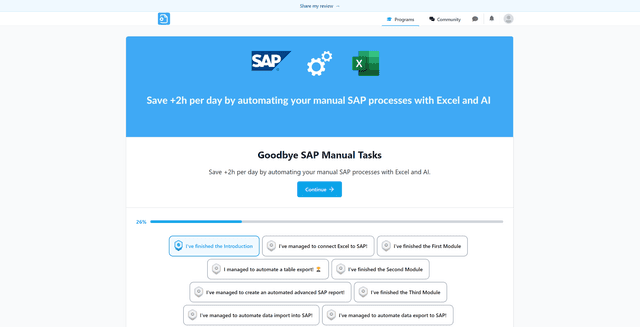 Vista previa del contenido de la formación