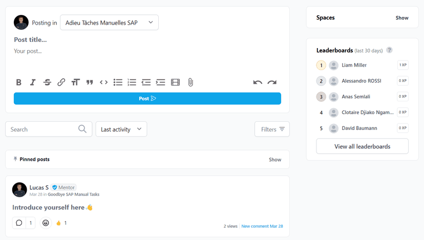 Support direct de l'instructeur