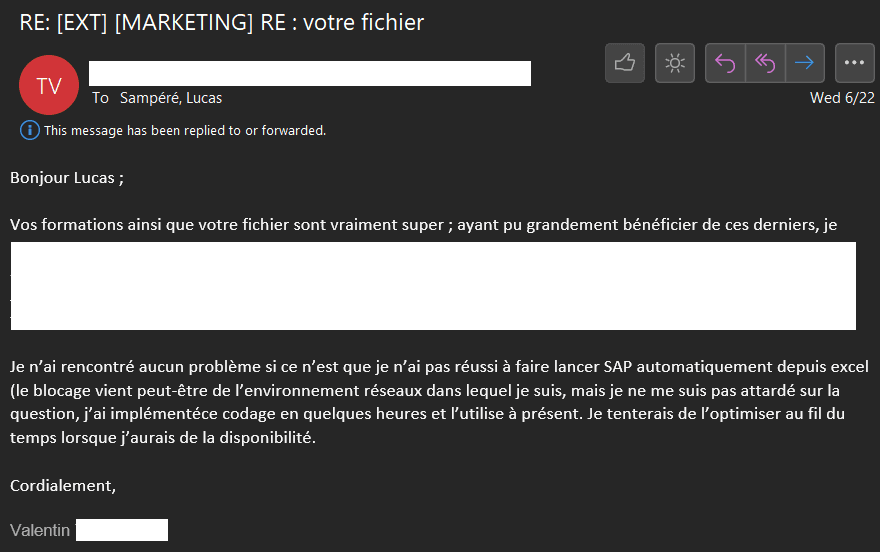 Témoignage de Valentin